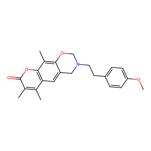 3-(4-methoxyphenethyl)-6,7,10-trimethyl-3,4-dihydrochromeno[6,7-e][1,3]oxazin-8(2H)-one structure
