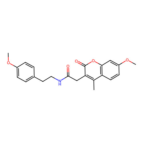 2-(7-methoxy-4-methyl-2-oxo-2H-chromen-3-yl)-N-[2-(4-methoxyphenyl)ethyl]acetamide structure