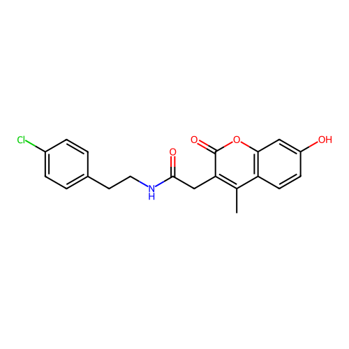 N-(4-chlorophenethyl)-2-(7-hydroxy-4-methyl-2-oxo-2H-chromen-3-yl)acetamide structure