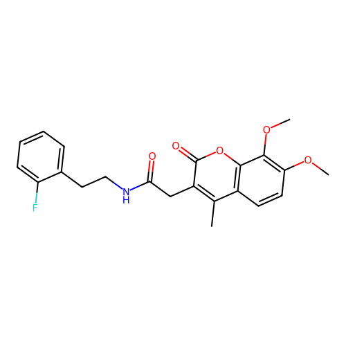 2-(7,8-dimethoxy-4-methyl-2-oxo-2H-chromen-3-yl)-N-[2-(2-fluorophenyl)ethyl]acetamide structure