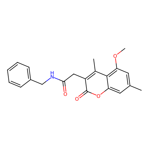 N-benzyl-2-(5-methoxy-4,7-dimethyl-2-oxo-2H-chromen-3-yl)acetamide structure