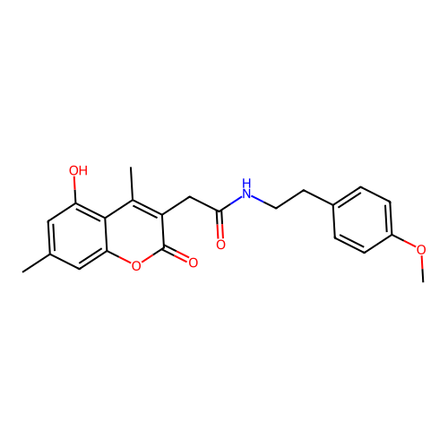 2-(5-hydroxy-4,7-dimethyl-2-oxo-2H-chromen-3-yl)-N-(4-methoxyphenethyl)acetamide structure