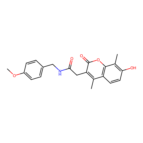 2-(7-hydroxy-4,8-dimethyl-2-oxo-2H-chromen-3-yl)-N-(4-methoxybenzyl)acetamide structure