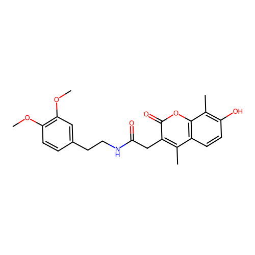 N-[2-(3,4-dimethoxyphenyl)ethyl]-2-(7-hydroxy-4,8-dimethyl-2-oxo-2H-chromen-3-yl)acetamide structure