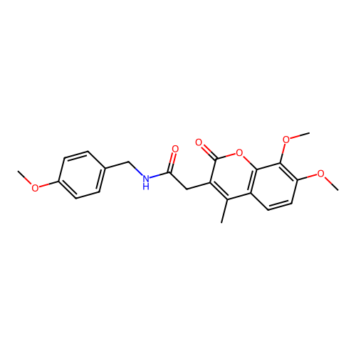 2-(7,8-dimethoxy-4-methyl-2-oxo-2H-chromen-3-yl)-N-(4-methoxybenzyl)acetamide structure