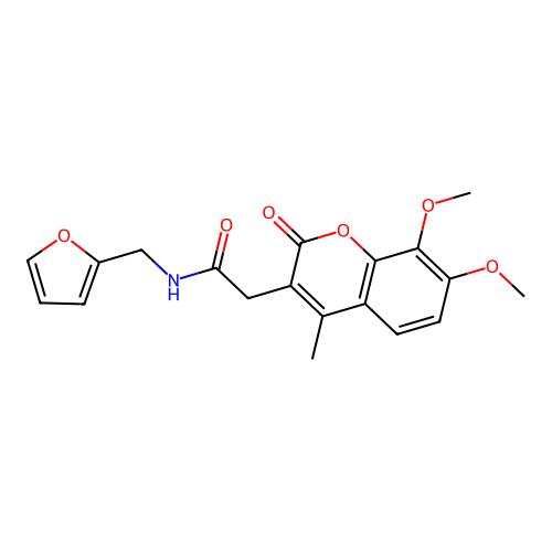 2-(7,8-dimethoxy-4-methyl-2-oxo-2H-chromen-3-yl)-N-(furan-2-ylmethyl)acetamide structure