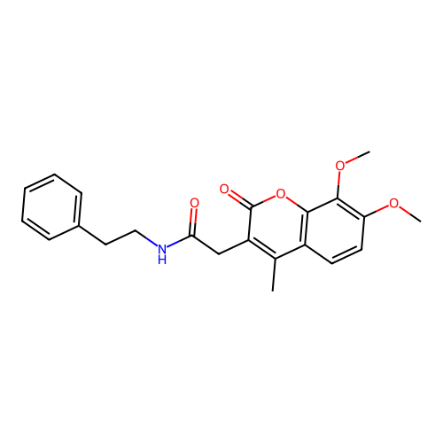 2-(7,8-dimethoxy-4-methyl-2-oxo-2H-chromen-3-yl)-N-(2-phenylethyl)acetamide structure