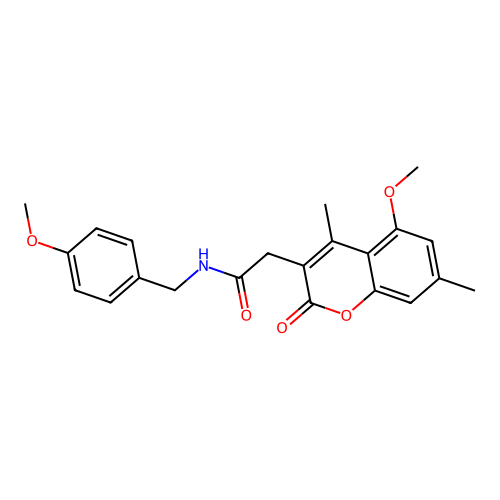 N-(4-methoxybenzyl)-2-(5-methoxy-4,7-dimethyl-2-oxo-2H-chromen-3-yl)acetamide structure