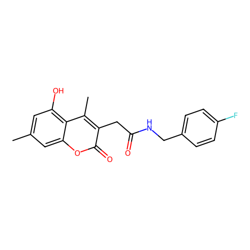 N-(4-fluorobenzyl)-2-(5-hydroxy-4,7-dimethyl-2-oxo-2H-chromen-3-yl)acetamide structure