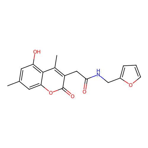 N-(furan-2-ylmethyl)-2-(5-hydroxy-4,7-dimethyl-2-oxo-2H-chromen-3-yl)acetamide structure