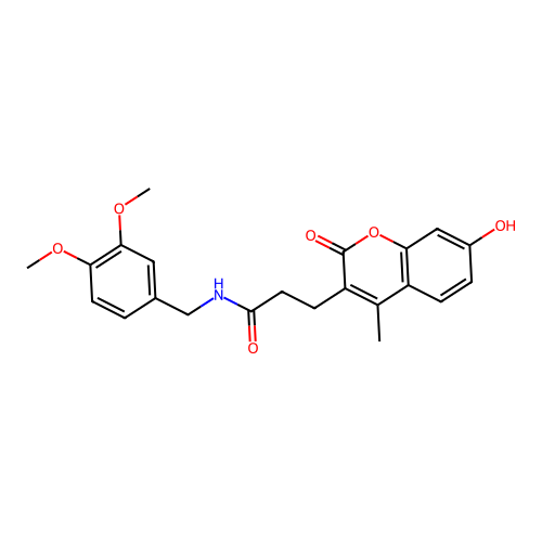 N-(3,4-dimethoxybenzyl)-3-(7-hydroxy-4-methyl-2-oxo-2H-chromen-3-yl)propanamide structure