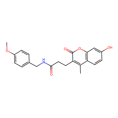 3-(7-hydroxy-4-methyl-2-oxo-2H-chromen-3-yl)-N-(4-methoxybenzyl)propanamide structure