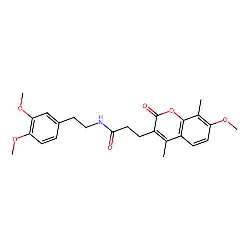 N-(3,4-dimethoxyphenethyl)-3-(7-methoxy-4,8-dimethyl-2-oxo-2H-chromen-3-yl)propanamide structure