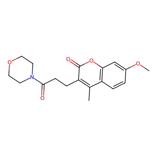 7-methoxy-4-methyl-3-[3-(morpholin-4-yl)-3-oxopropyl]-2H-chromen-2-one structure
