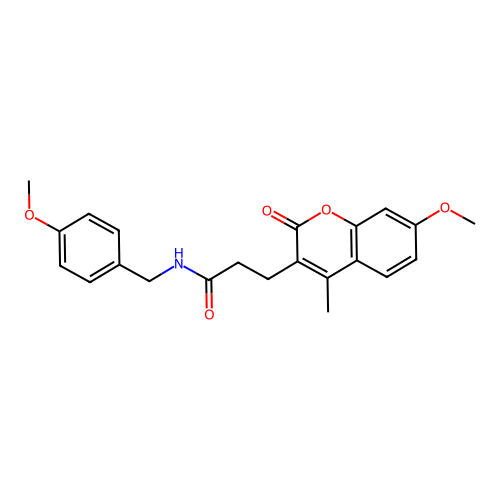 N-(4-methoxybenzyl)-3-(7-methoxy-4-methyl-2-oxo-2H-chromen-3-yl)propanamide structure
