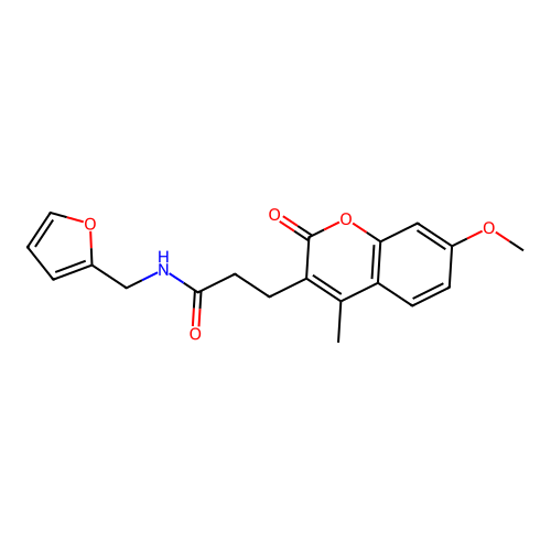 N-(2-furylmethyl)-3-(7-methoxy-4-methyl-2-oxo-2H-chromen-3-yl)propanamide structure