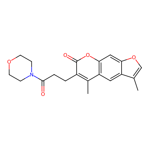 3,5-dimethyl-6-(3-morpholino-3-oxopropyl)-7H-furo[3,2-g]chromen-7-one structure