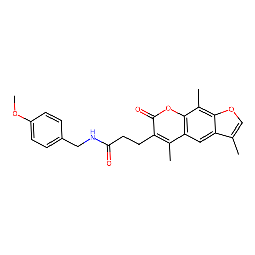 N-(4-methoxybenzyl)-3-(3,5,9-trimethyl-7-oxo-7H-furo[3,2-g]chromen-6-yl)propanamide structure