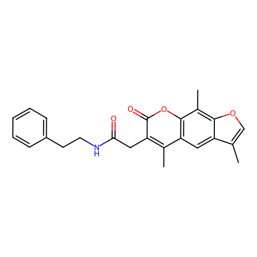 N-(2-phenylethyl)-2-(3,5,9-trimethyl-7-oxo-7H-furo[3,2-g]chromen-6-yl)acetamide structure
