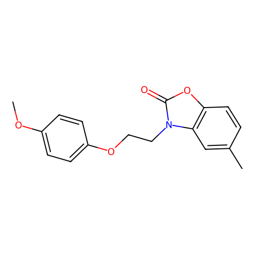 3-[2-(4-methoxyphenoxy)ethyl]-5-methyl-1,3-benzoxazol-2(3H)-one structure