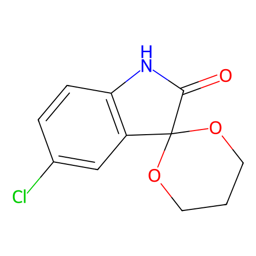 5'-chlorospiro[1,3-dioxane-2,3'-indol]-2'(1'H)-one structure