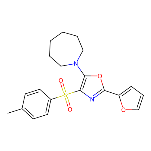 5-(Azepan-1-yl)-2-(furan-2-yl)-4-tosyloxazole structure