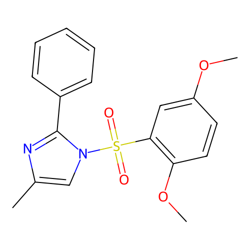 1-[(2,5-dimethoxyphenyl)sulfonyl]-4-methyl-2-phenyl-1H-imidazole structure