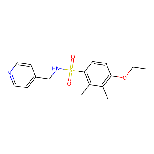 4-ethoxy-2,3-dimethyl-N-(pyridin-4-ylmethyl)benzenesulfonamide structure