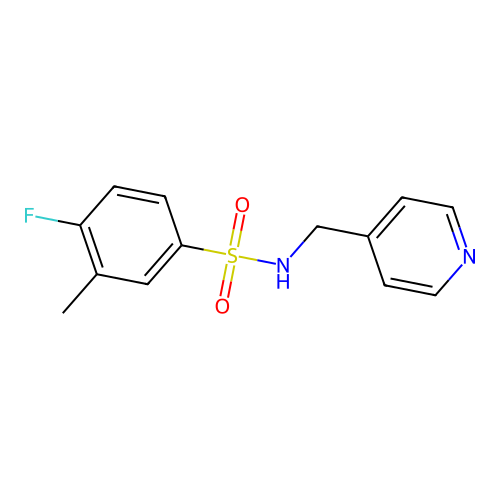 4-fluoro-3-methyl-N-(pyridin-4-ylmethyl)benzenesulfonamide structure