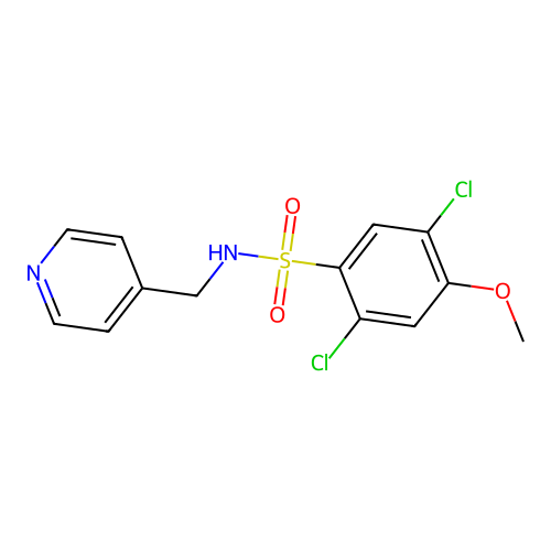 2,5-dichloro-4-methoxy-N-(pyridin-4-ylmethyl)benzenesulfonamide structure