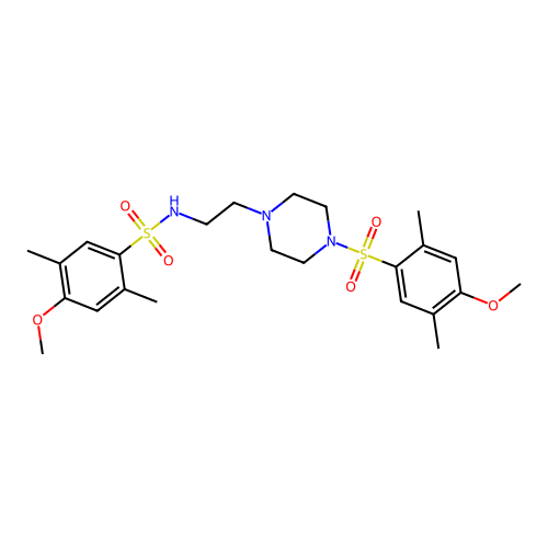 4-methoxy-N-(2-{4-[(4-methoxy-2,5-dimethylphenyl)sulfonyl]piperazin-1-yl}ethyl)-2,5-dimethylbenzenesulfonamide structure