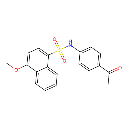 N-(4-acetylphenyl)-4-methoxynaphthalene-1-sulfonamide structure