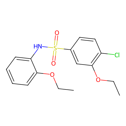 4-chloro-3-ethoxy-N-(2-ethoxyphenyl)benzenesulfonamide structure