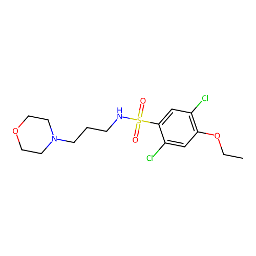 2,5-dichloro-4-ethoxy-N-(3-morpholin-4-ylpropyl)benzenesulfonamide structure