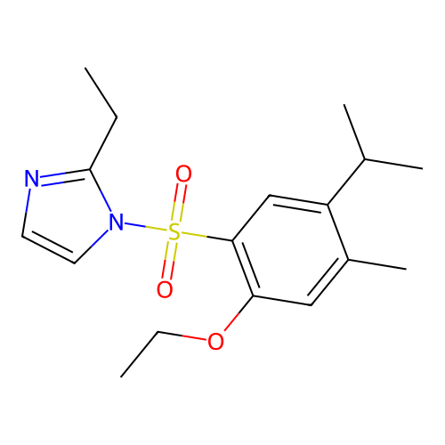 1-[(2-ethoxy-5-isopropyl-4-methylphenyl)sulfonyl]-2-ethyl-1H-imidazole structure