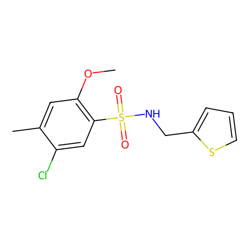 [(5-Chloro-2-methoxy-4-methylphenyl)sulfonyl](2-thienylmethyl)amine structure