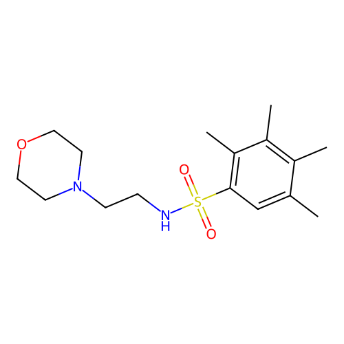 2,3,4,5-tetramethyl-N-(2-morpholin-4-ylethyl)benzenesulfonamide structure