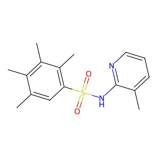 (3-Methyl(2-pyridyl))[(2,3,4,5-tetramethylphenyl)sulfonyl]amine structure
