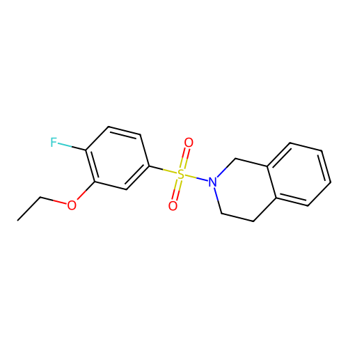 2-(3-ethoxy-4-fluorophenyl)sulfonyl-3,4-dihydro-1H-isoquinoline structure
