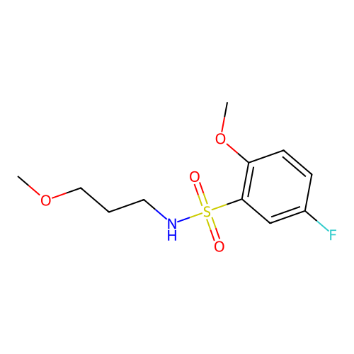 5-fluoro-2-methoxy-N-(3-methoxypropyl)benzenesulfonamide structure