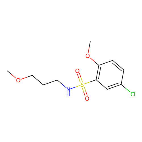 5-chloro-2-methoxy-N-(3-methoxypropyl)benzenesulfonamide structure