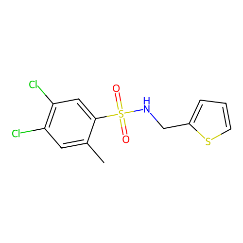 4,5-dichloro-2-methyl-N-[(thiophen-2-yl)methyl]benzene-1-sulfonamide structure