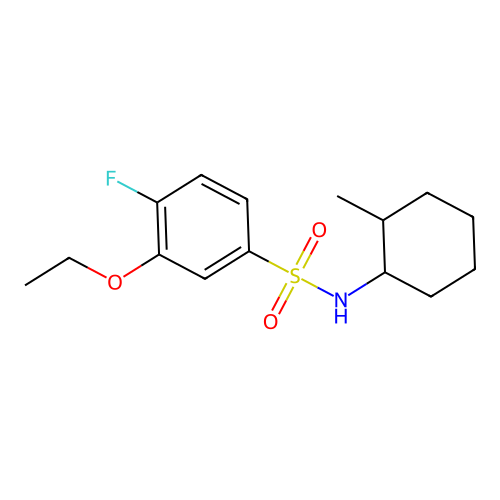 3-ethoxy-4-fluoro-N-(2-methylcyclohexyl)benzenesulfonamide structure