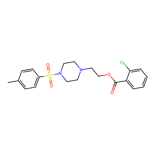 2-{4-[(4-Methylphenyl)sulfonyl]piperazinyl}ethyl 2-chlorobenzoate structure