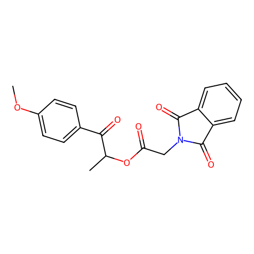 1-(4-methoxyphenyl)-1-oxopropan-2-yl 2-(1,3-dioxo-2,3-dihydro-1H-isoindol-2-yl)acetate structure