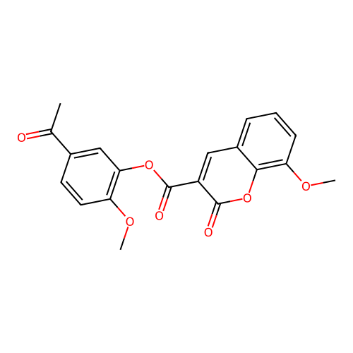 5-acetyl-2-methoxyphenyl 8-methoxy-2-oxo-2H-chromene-3-carboxylate structure