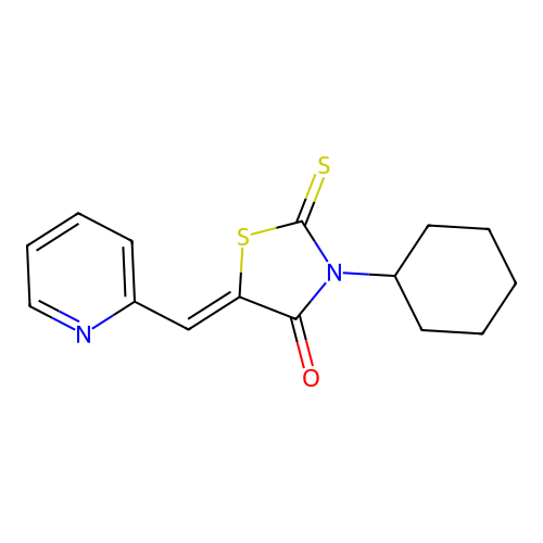 3-Cyclohexyl-5-(2-pyridylmethylene)-2-thioxo-1,3-thiazolidin-4-one structure