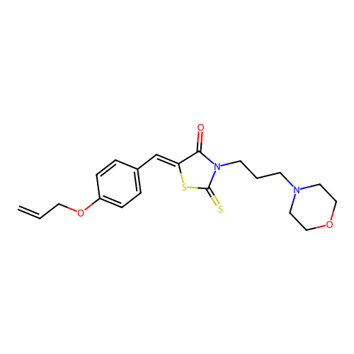 5-[4-(allyloxy)benzylidene]-3-[3-(4-morpholinyl)propyl]-2-thioxo-1,3-thiazolidin-4-one structure