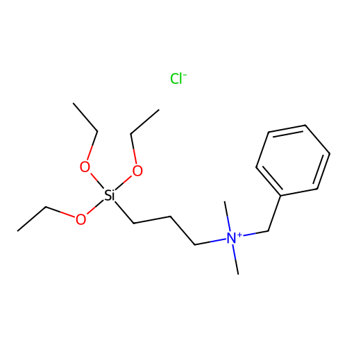 Benzyldimethyl(3-(triethoxysilyl)propyl)ammonium chloride structure