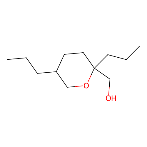 tetrahydro-2,5-dipropyl-2H-pyran-2-methanol structure